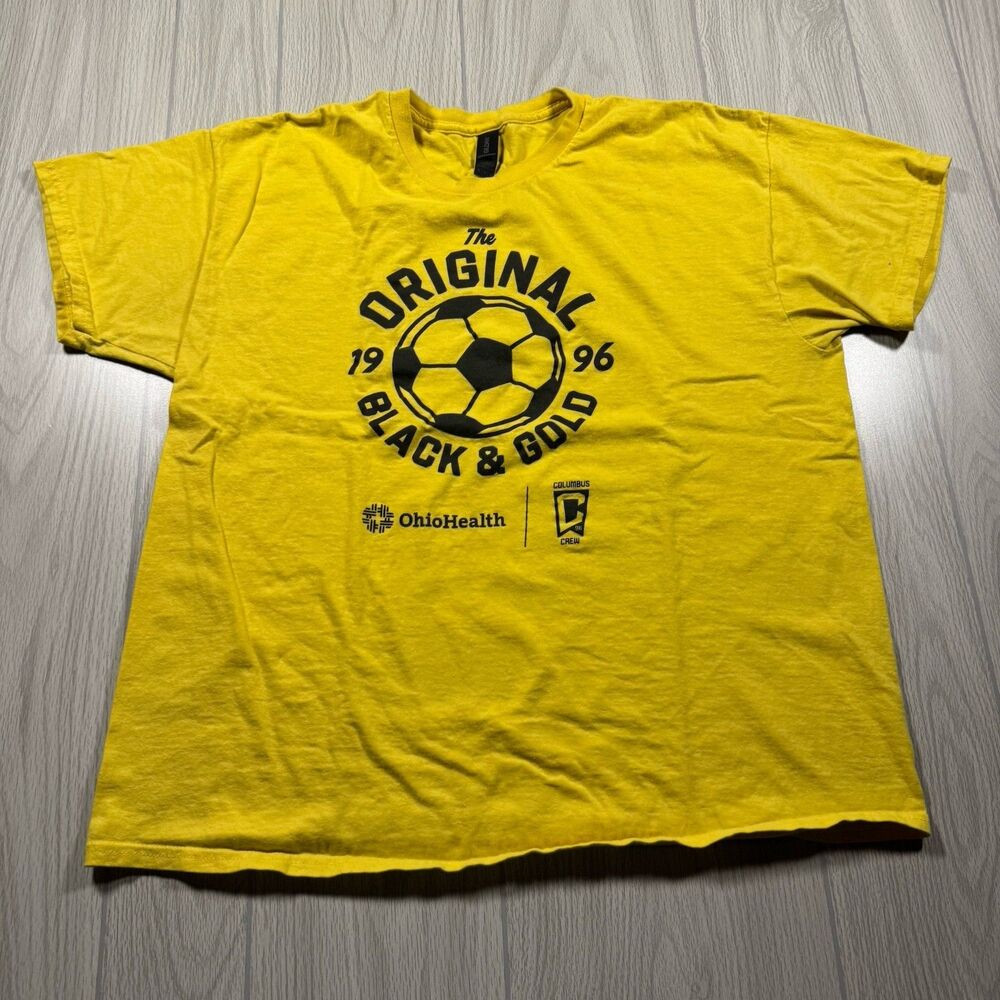 Columbus Crew SC Original Black Gold Tee Men’s XL Yello MLS Soccer Gildan